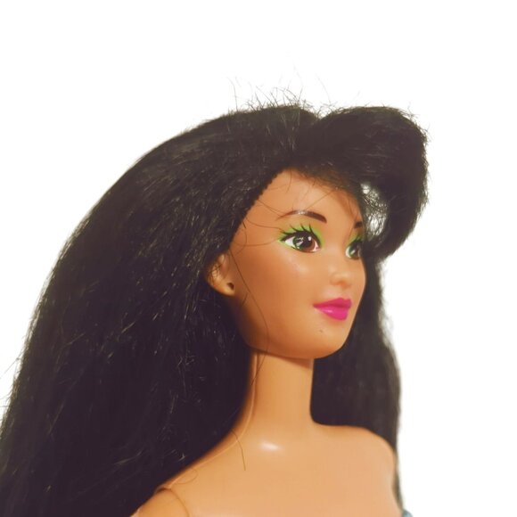 Vintage Barbie Rollerblade Kira Fashion Doll 1991 #2218 Restyled in Blue Dress - Picture 5 of 8